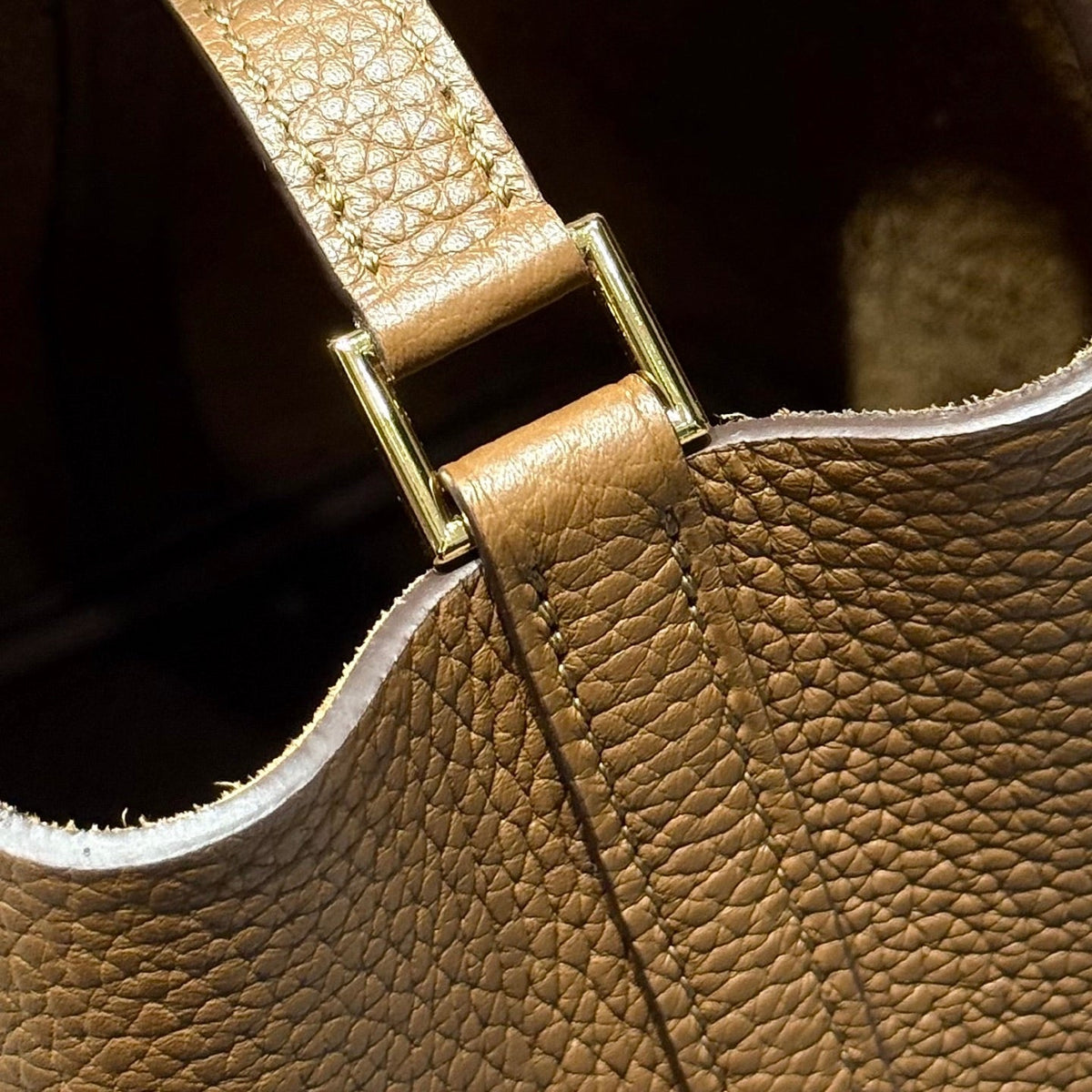 Hermes 25S Picotin Lock 18 in Burnt Caramel Calfskin Gold Hardware Bag