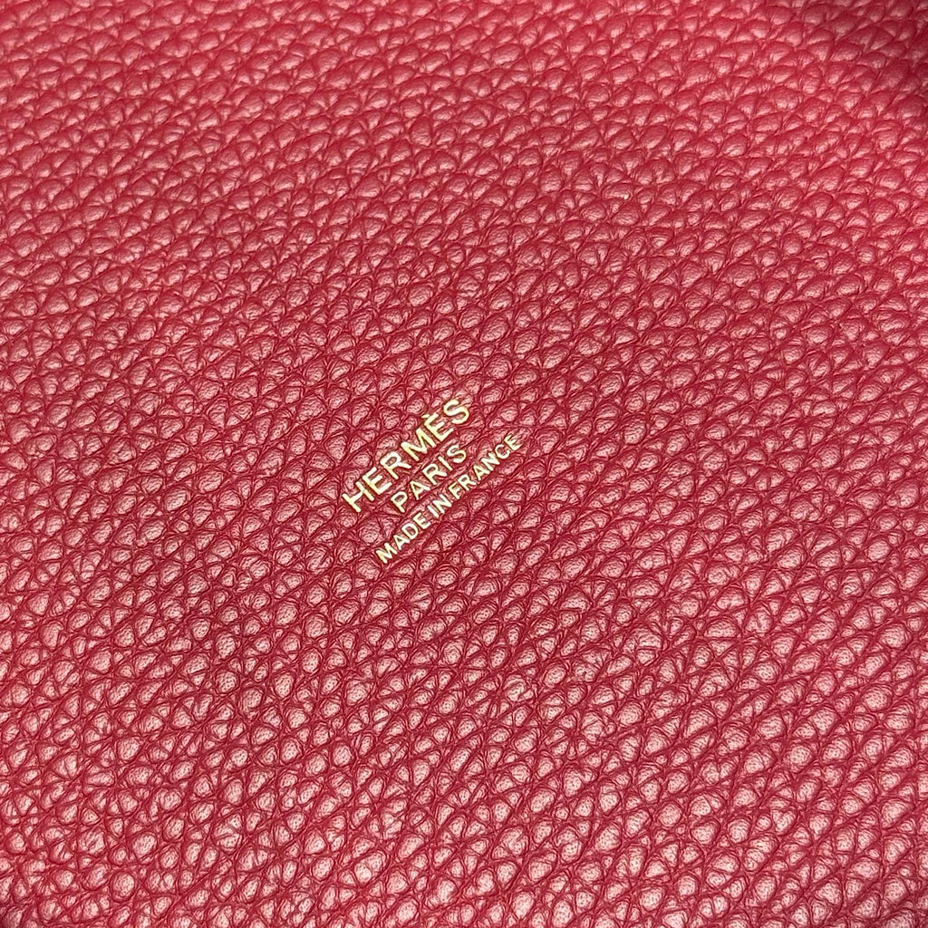 Hermes 25S Picotin Lock 22 in Rosso Ancora Red Calfskin Gold Hardware Bag