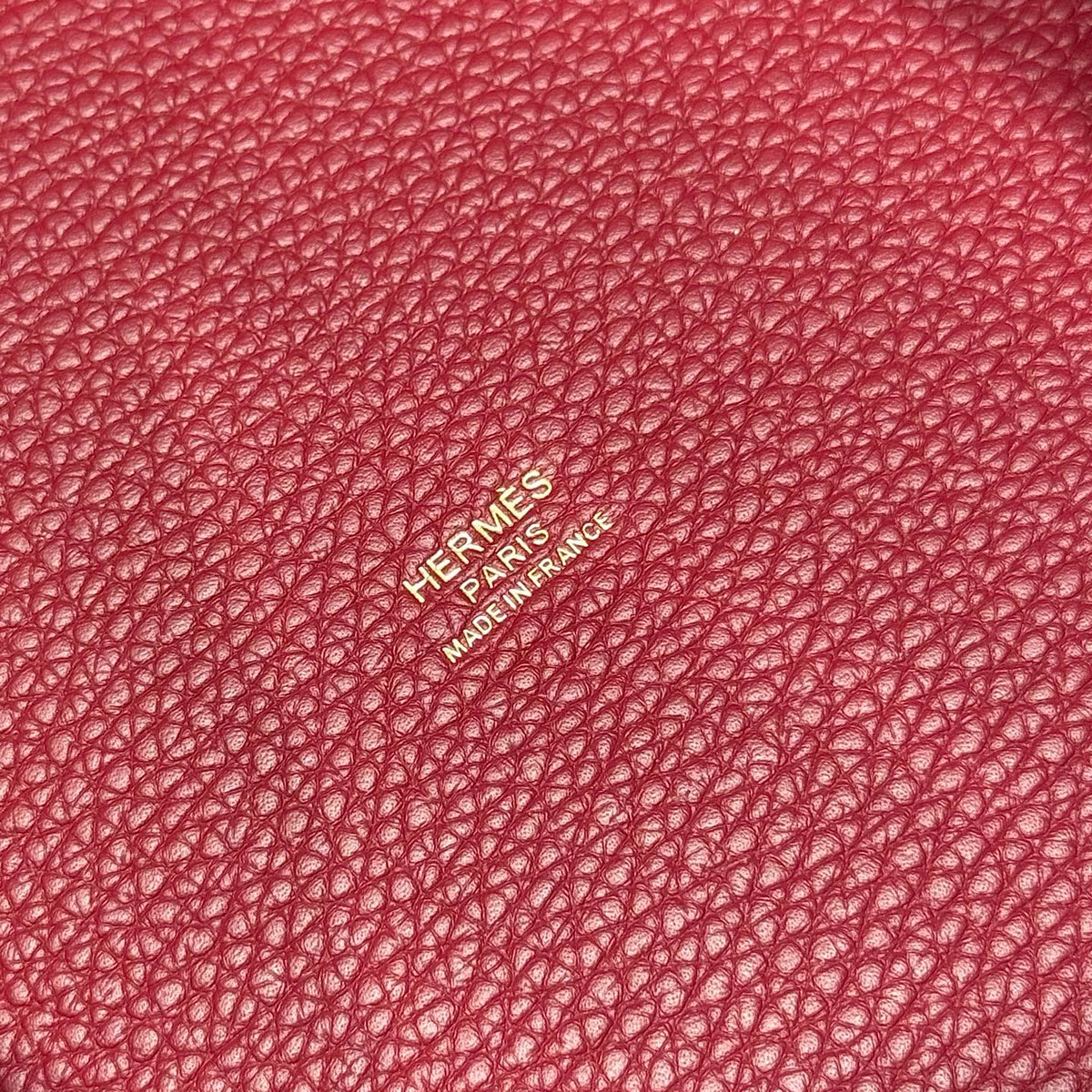 Hermes 25S Picotin Lock 22 in Rosso Ancora Red Calfskin Gold Hardware Bag
