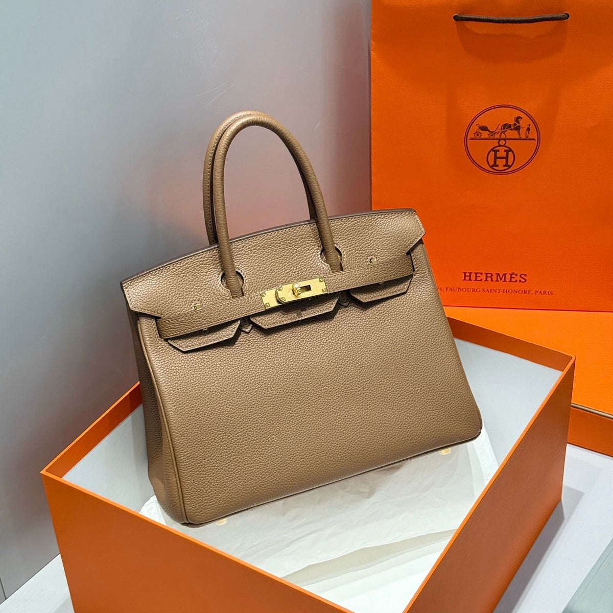 Hermes 25S Birkin 30 in Dark Brown Calfskin Gold Hardware Bag