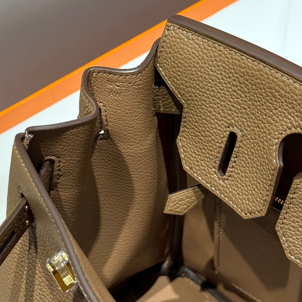 Hermes 25S Birkin 30 in Coffee Calfskin Gold Hardware Bag