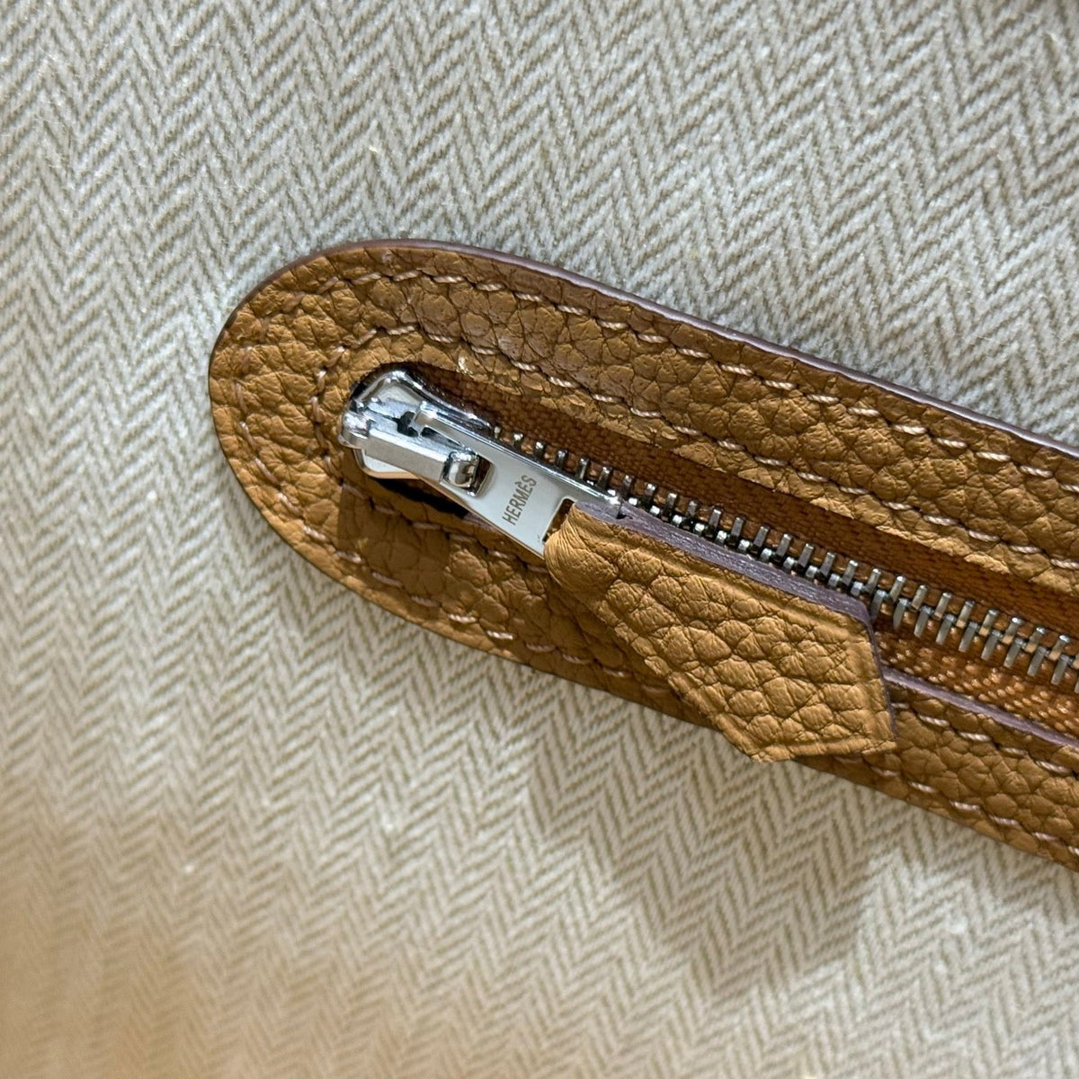 Hermes 25S Garden Party 30 in Caramel Calfskin Bag