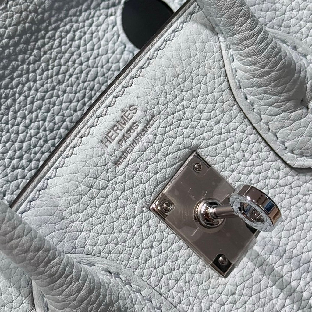 Hermes 25S Medium Birkin 25 in Cloud Blue Calfskin Silver Hardware Bag