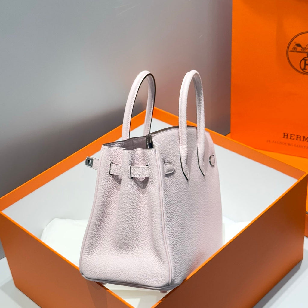 Hermes 25S Medium Birkin 25 in Pink Baby Calfskin Silver Hardware Bag