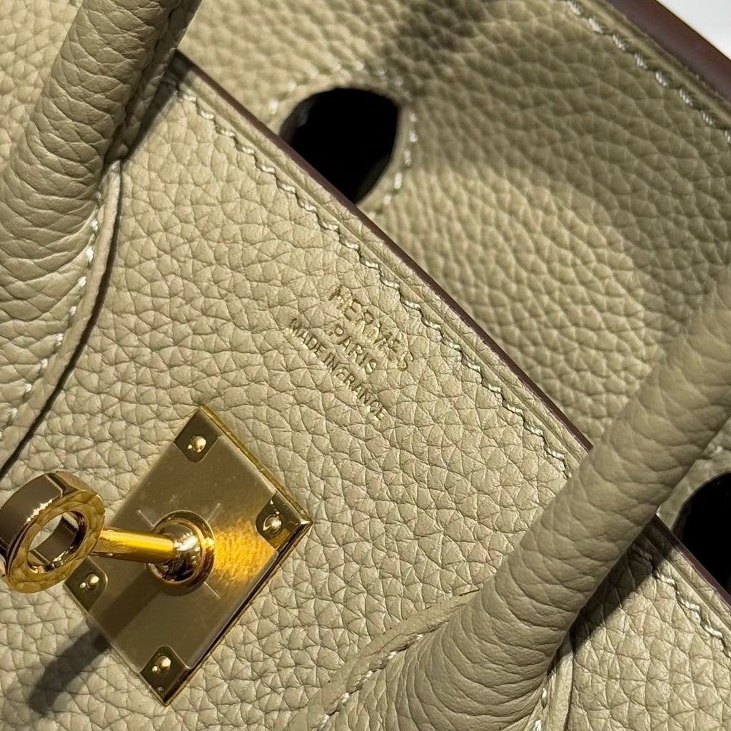 Hermes 25S Medium Birkin 25 in Dark Khaki Calfskin Gold Hardware Bag