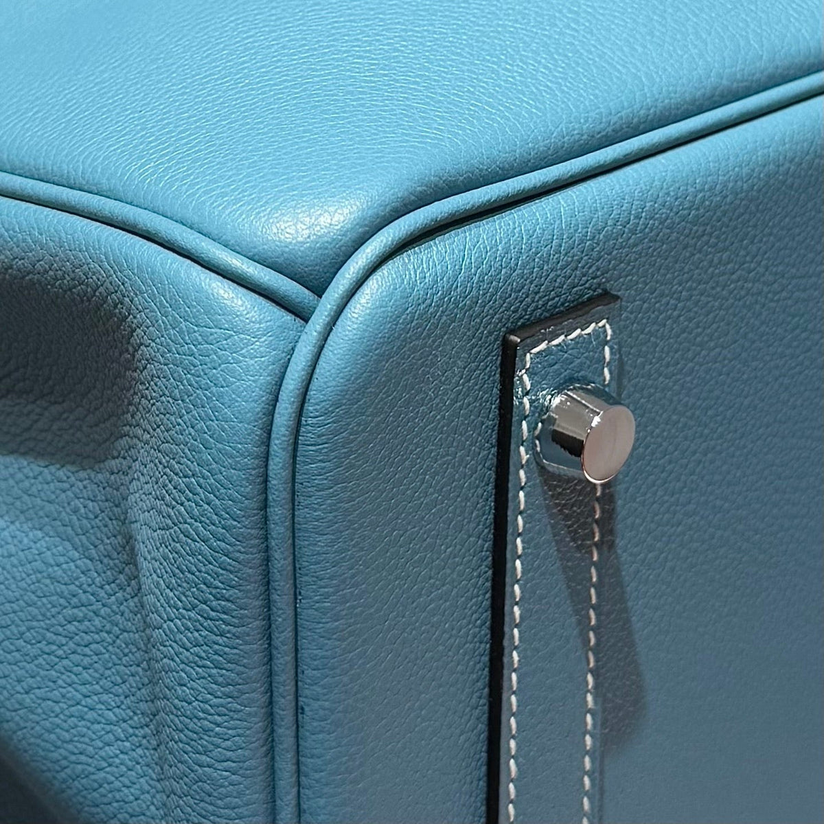 Hermes 25S Shoulder Birkin 29 in Denim Blue Calfskin Silver Hardware Bag