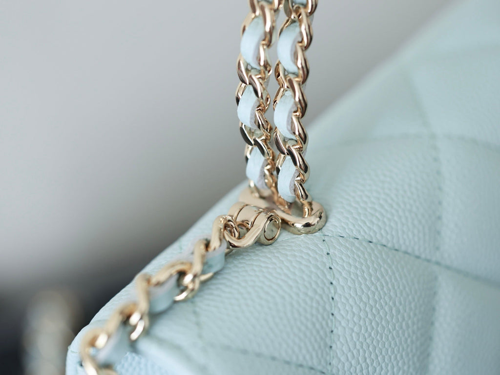 Chanel 25S Kelly in Pastel Blue Lambskin with Silver Hardware Bag