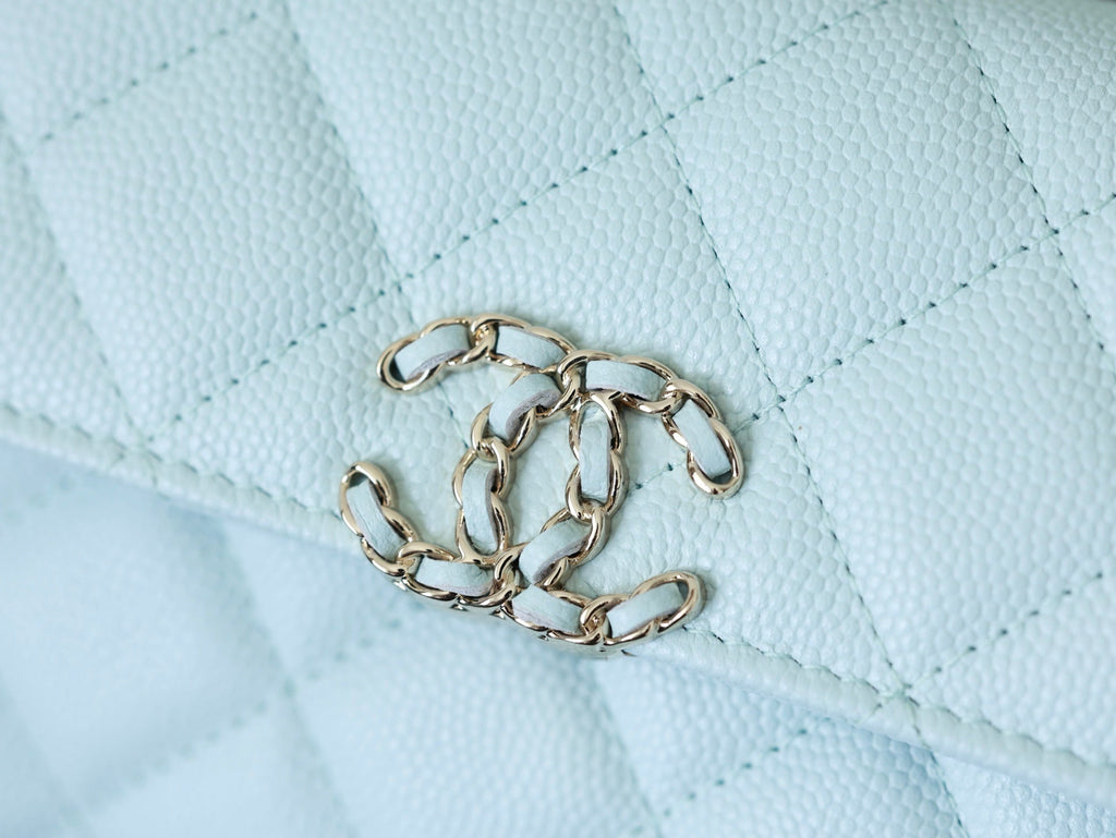 Chanel 25S Kelly in Pastel Blue Lambskin with Silver Hardware Bag