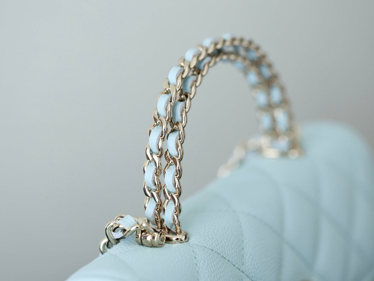 Chanel 25S Kelly in Pastel Blue Lambskin with Silver Hardware Bag