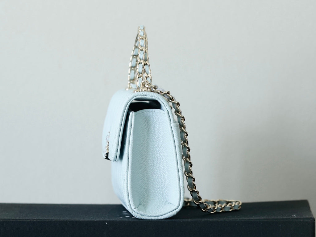 Chanel 25S Kelly in Pastel Blue Lambskin with Silver Hardware Bag