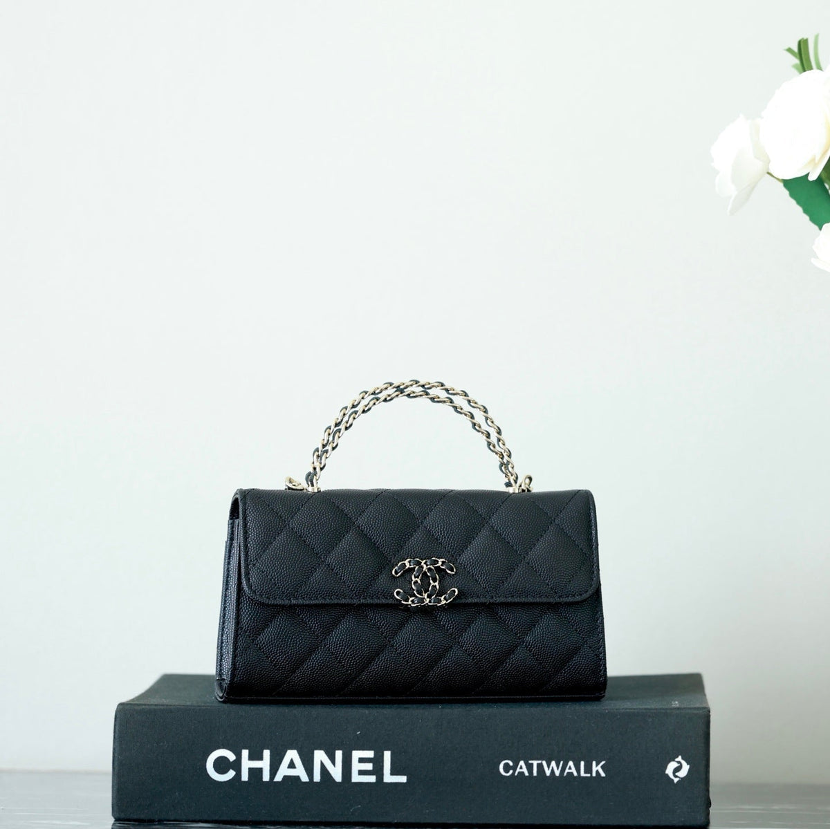 Chanel 25S Kelly in Black Lambskin with Gold Hardware Bag
