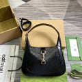 Gucci Jackie Small Shoulder Bag 27 in Black Cracked Lacquer Calfskin Gold Hardware