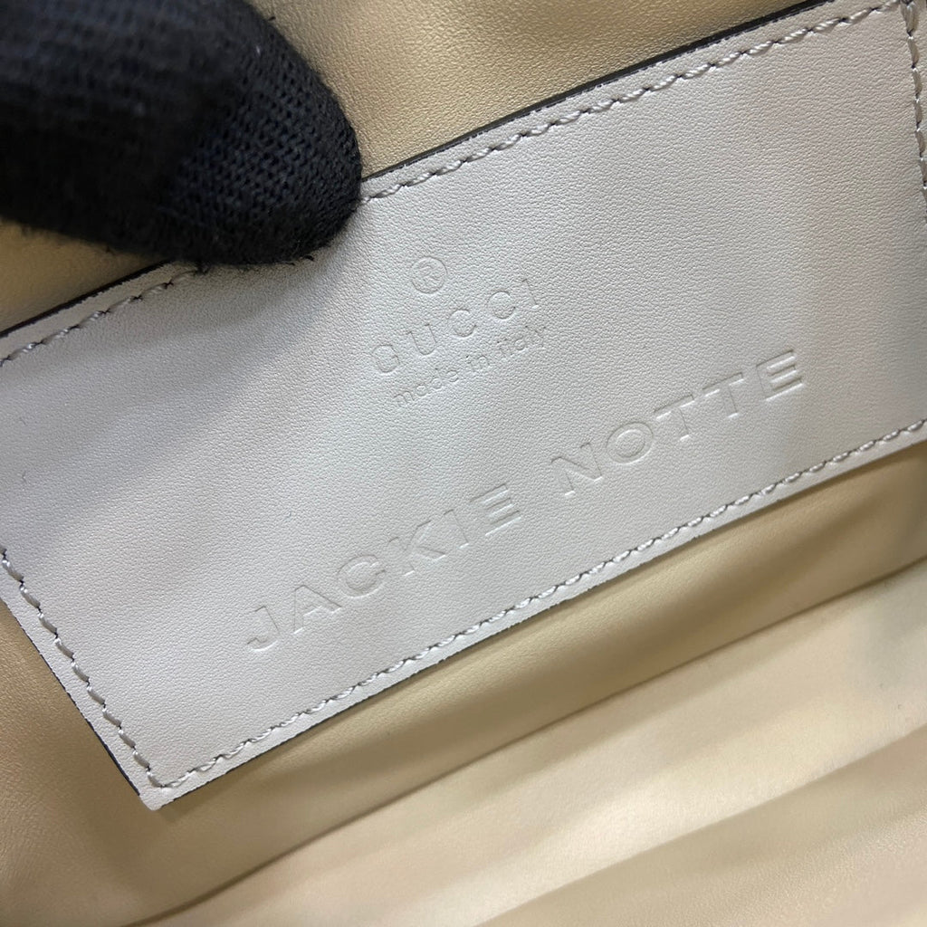 Gucci Jackie Notte Mini Bag 19 in White Calfskin Gold Hardware
