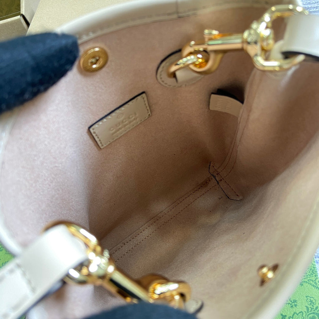 Gucci 20 Super Mini Bag with Strap in Beige Calfskin
