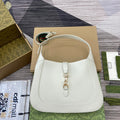 Gucci Jackie Medium Shoulder Bag 35 in White Calfskin Gold Hardware