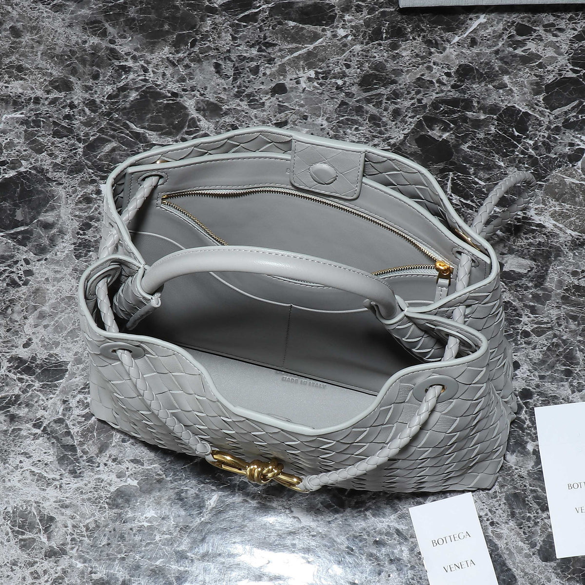 Bottega Veneta Medium Andiamo 32cm Grey Lambskin Bag
