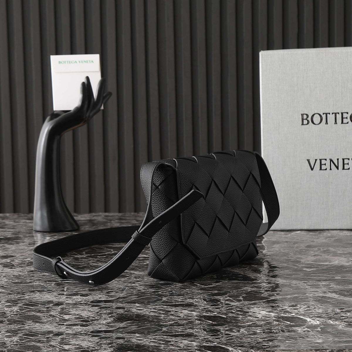 Bottega Veneta 25S Diago 22 in Black Calfskin Silver Hardware Bag