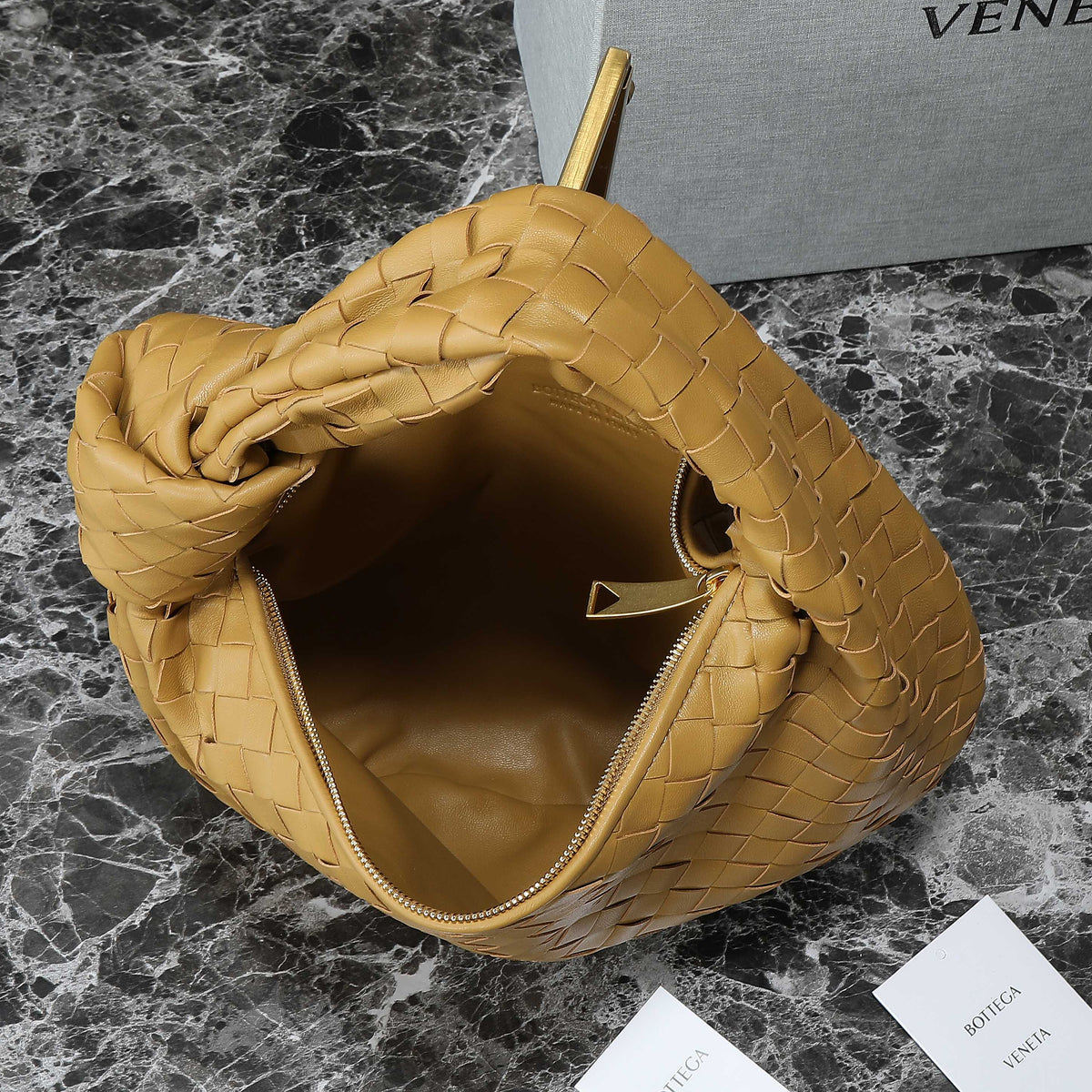 Bottega Veneta 25S Mini Jodie 36 in Warm Bronze Calfskin Gold Hardware Bag