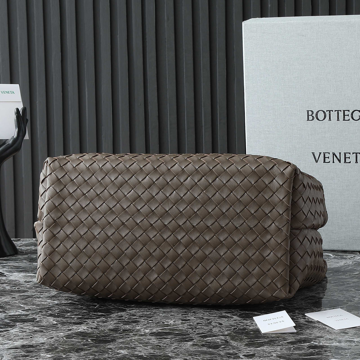 Bottega Veneta 25S Large Andiamo 42 in Dark Brown Calfskin Gold Hardware Bag