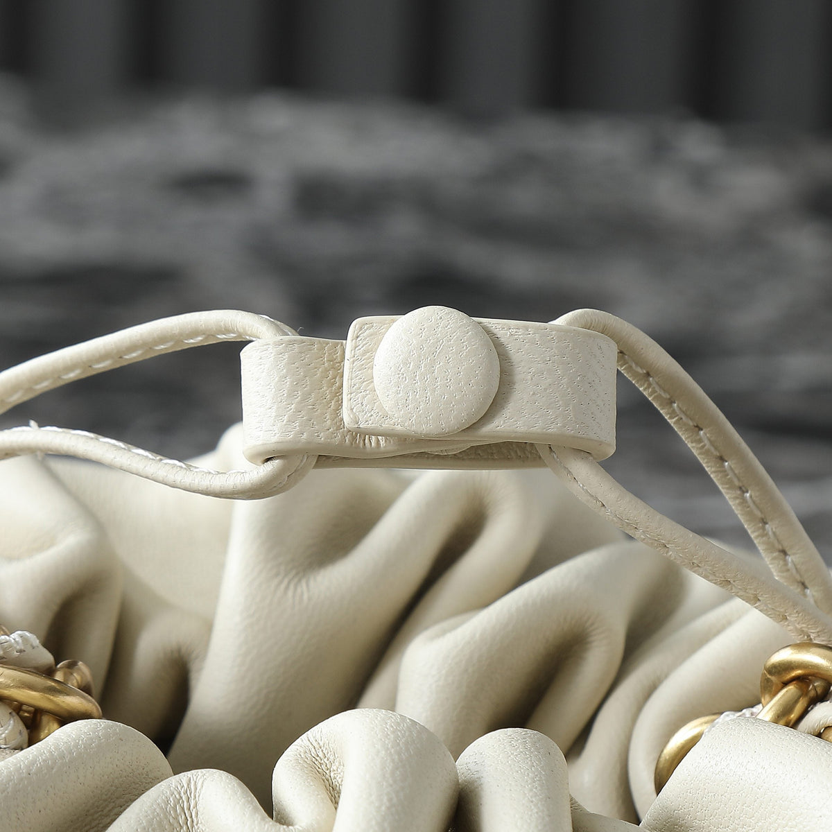 Bottega Veneta 25S Dustbag Notte 33 in Ivory Calfskin Gold Hardware Bag