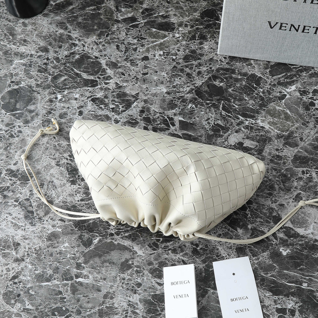 Bottega Veneta 25S Dustbag Notte 33 in Ivory Calfskin Gold Hardware Bag
