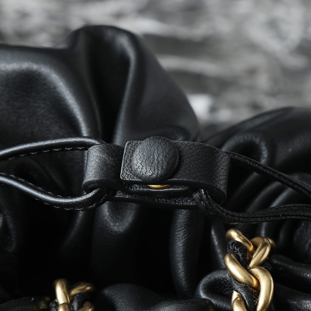 Bottega Veneta 25S Dustbag Notte 33 in Black Calfskin Gold Hardware Bag