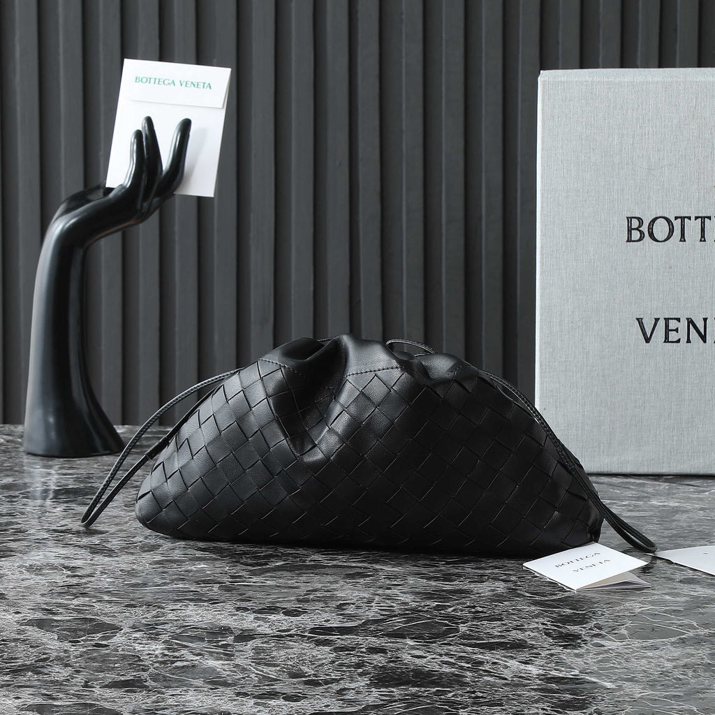 Bottega Veneta 25S Dustbag Notte 33 in Black Calfskin Gold Hardware Bag