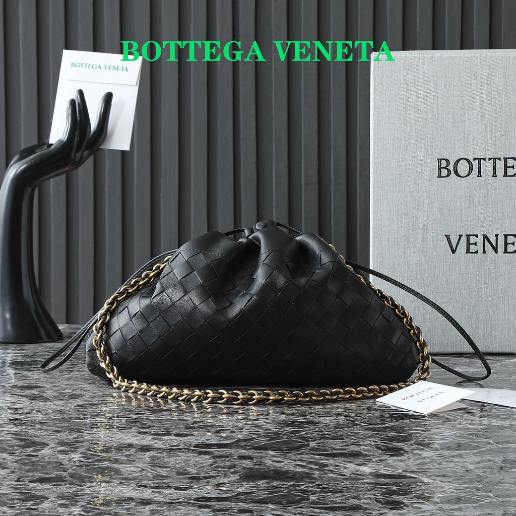 Bottega Veneta 25S Dustbag Notte 33 in Black Calfskin Gold Hardware Bag