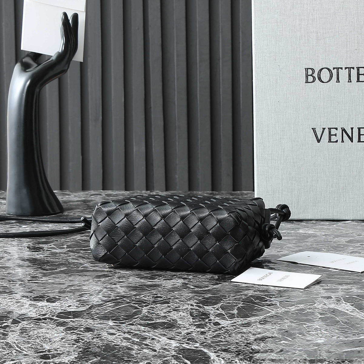 Bottega Veneta Bv Mini Loop 17cm Black Calfskin Bag
