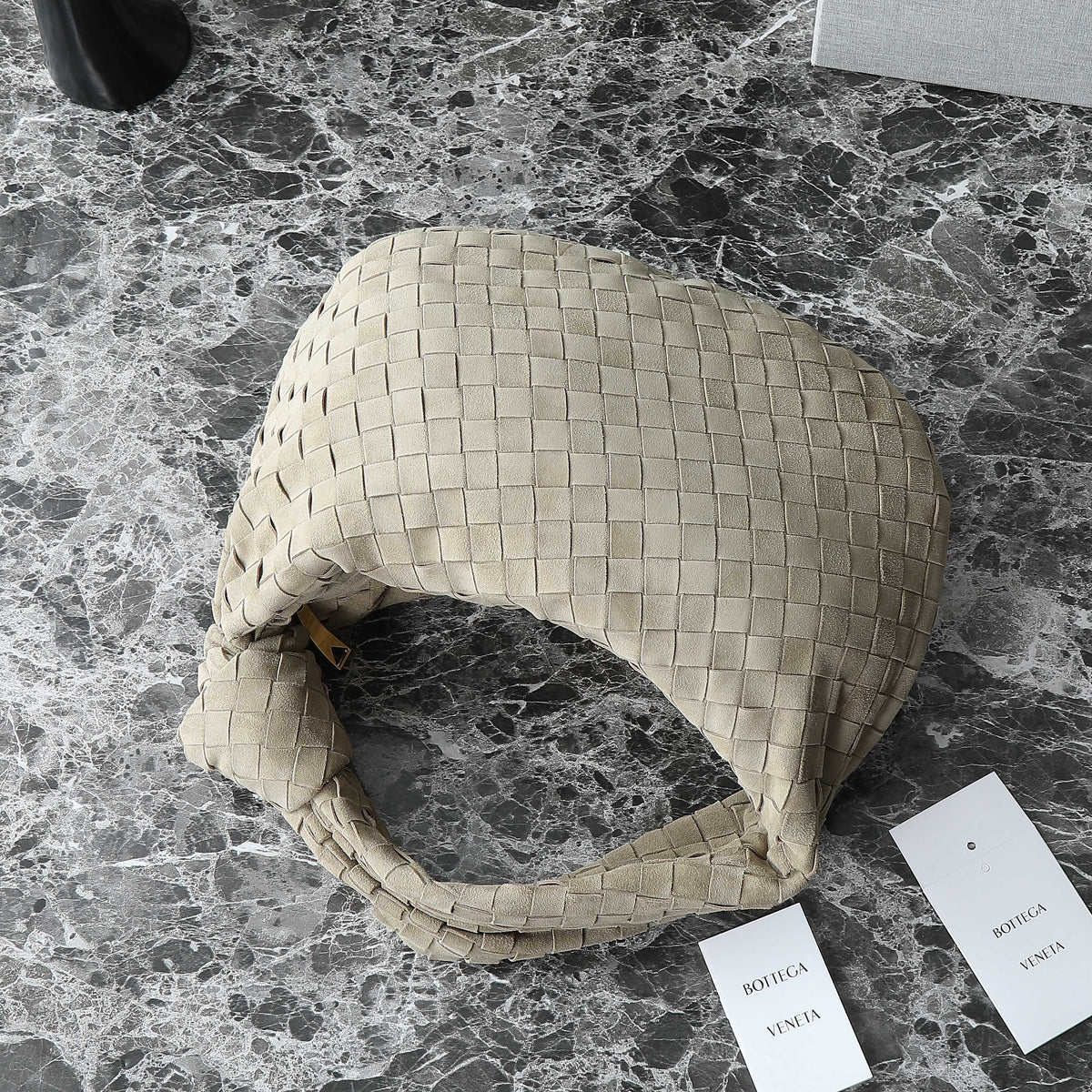 Bottega Veneta 25S Small Jodie 36 in Muted Taupe Suede Gold Hardware Bag