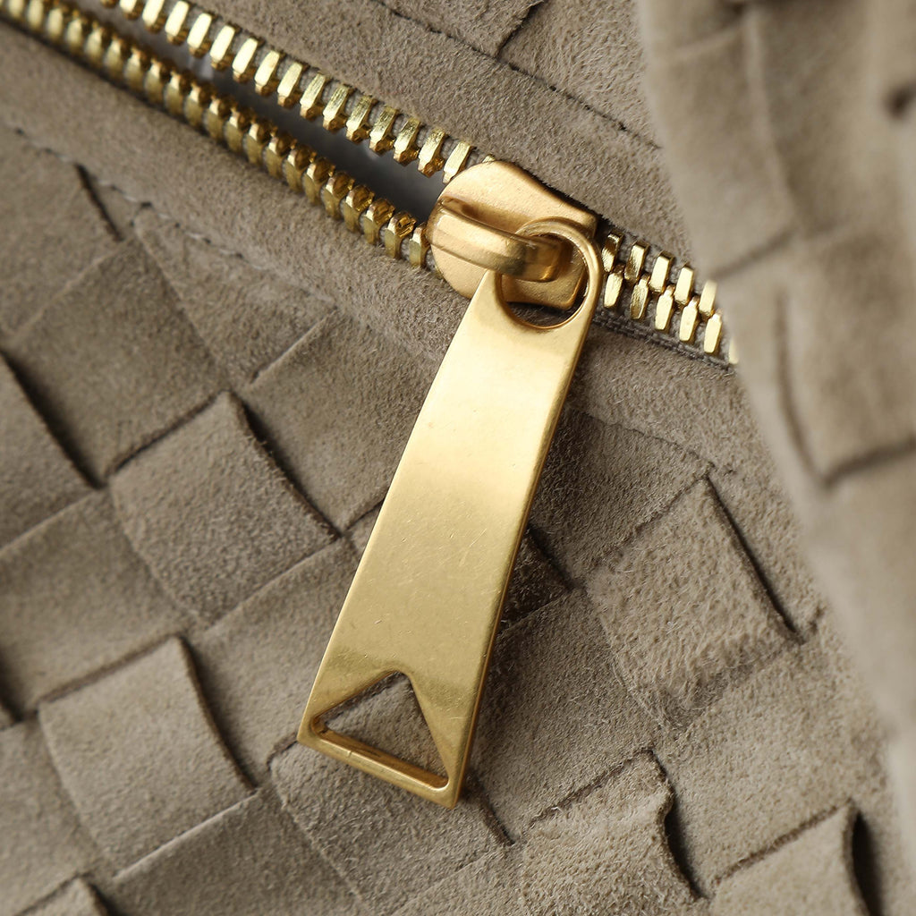 Bottega Veneta 25S Small Jodie 36 in Muted Taupe Suede Gold Hardware Bag