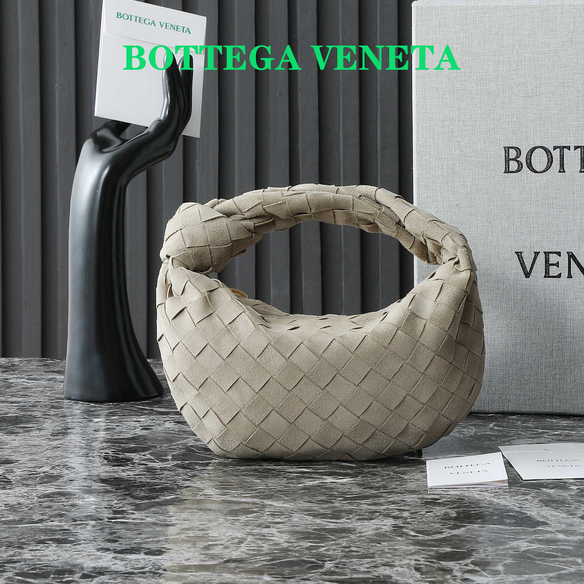 Bottega Veneta 25S Mini Jodie 28 in Muted Taupe Suede Gold Hardware Bag