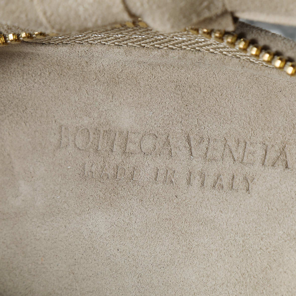 Bottega Veneta 25S Mini Jodie 28 in Muted Taupe Suede Gold Hardware Bag