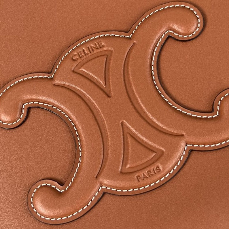 Celine Cuir Triomphe 44 Tan Calfskin Bag