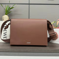 Flamenco Satchel 34 in Pecan Brown Shiny Supple Calfskin