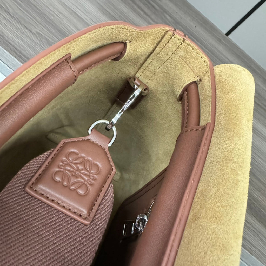 Flamenco Satchel 34 in Pecan Brown Shiny Supple Calfskin