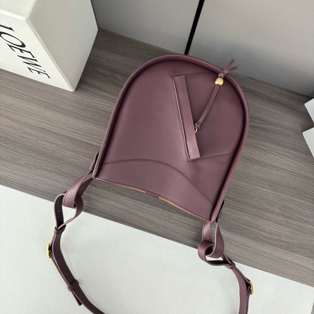 Loewe Hammock Slice 25 Bag in Plum Purple Shiny Calfskin