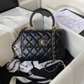 Chanel Small 20 Flap Bag in Black Calfskin with Chain