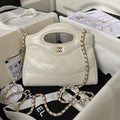 Chanel 25S Top Handle 20 cm in Cream White Lambskin Bag