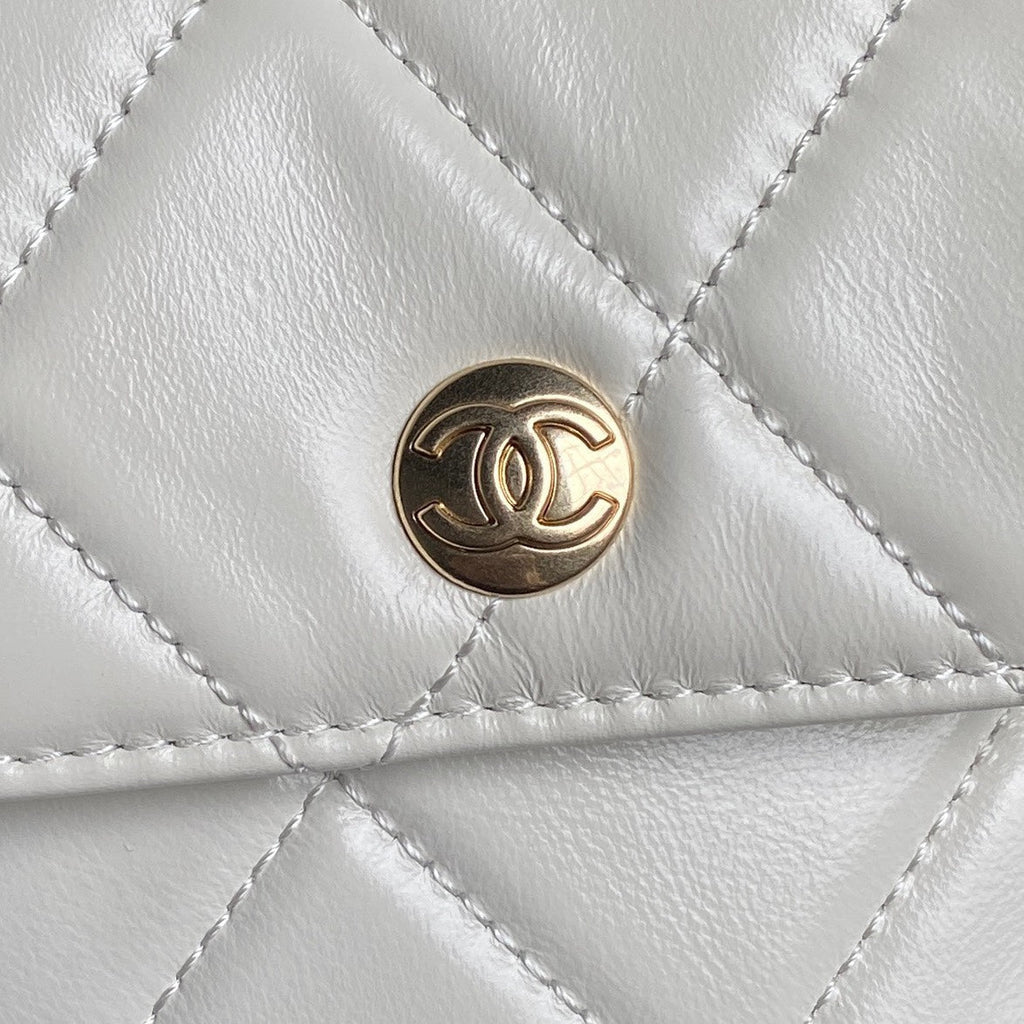 Chanel Bowling Bag 29 in Off-White Calfskin Gold Hardware