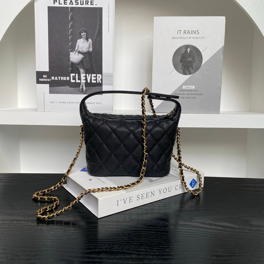 Chanel 25S Hobo Bag 22 in Black Caviar Leather