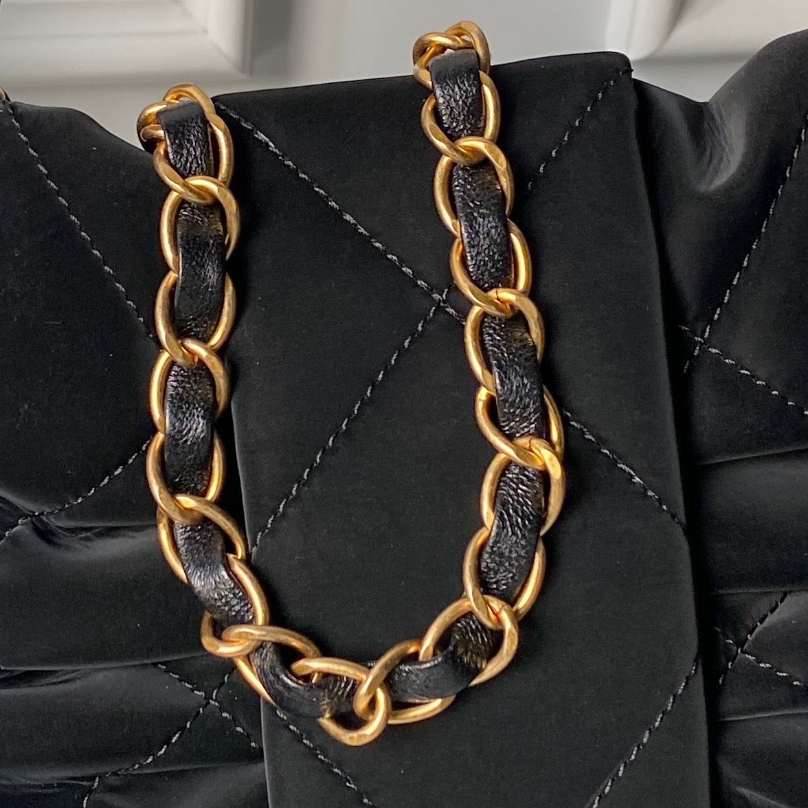 Chanel 25S Bow Bag 38 in Black Velvet with Gold Hardware