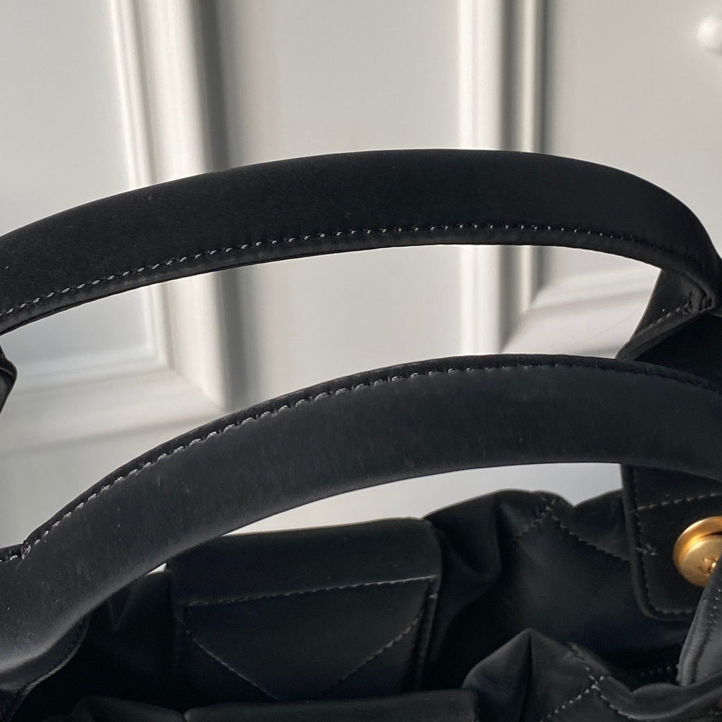 Chanel 25S Bow Bag 38 in Black Velvet with Gold Hardware