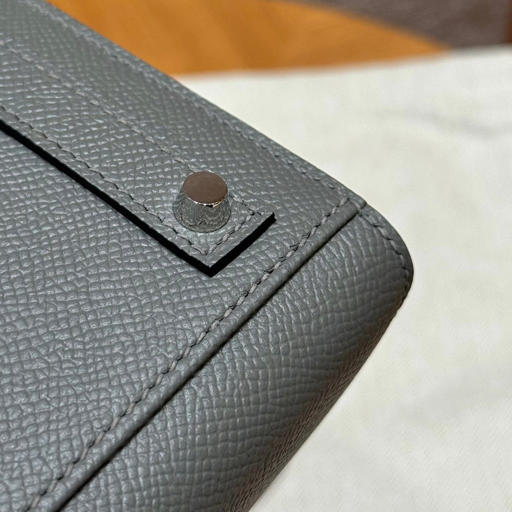 Hermes Birkin Faubourg Touch 20 in Dove Gray Calfskin with Silver Hardware Bag