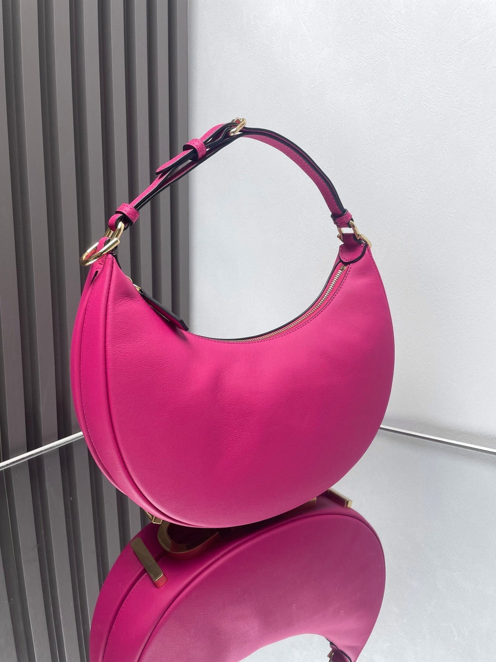 Fendi Fendigraphy Medium 29 in Bright Pink Smooth Lambskin Gold Hardware Bag