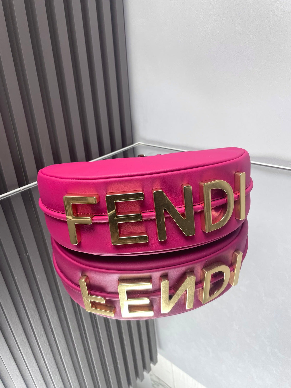Fendi Fendigraphy Medium 29 in Bright Pink Smooth Lambskin Gold Hardware Bag