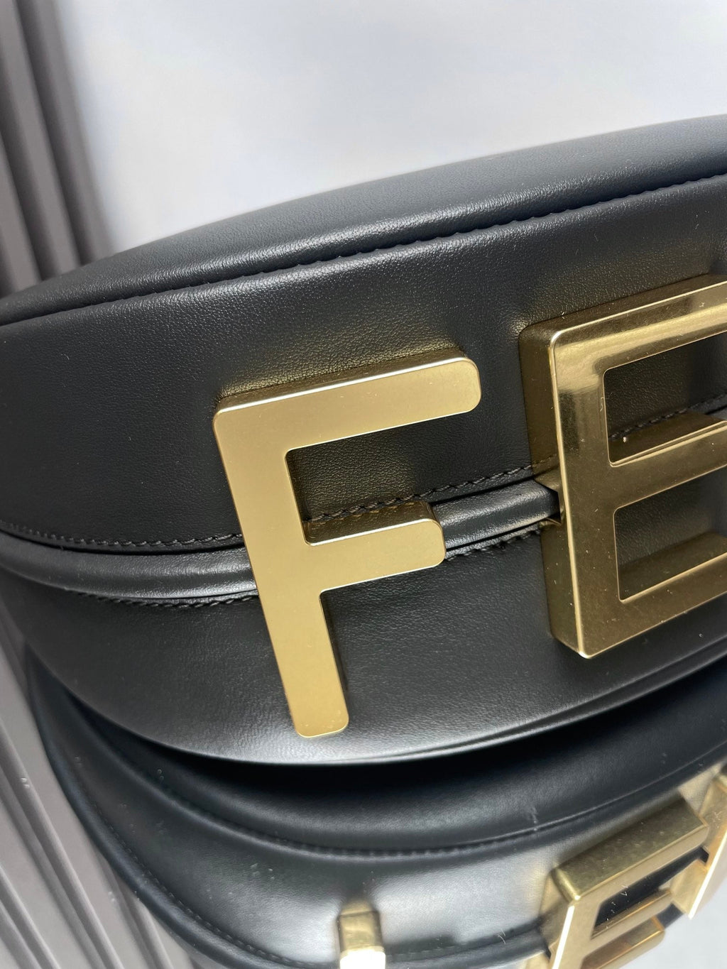 Fendi Fendigraphy Medium 29 in Black Smooth Lambskin Gold Hardware Bag