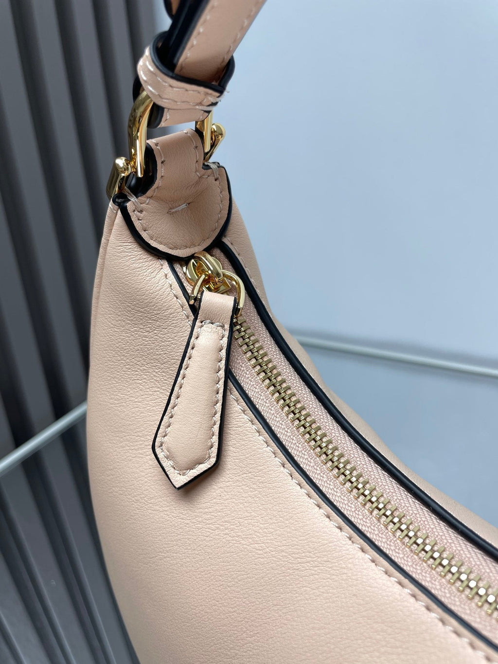 Fendi Fendigraphy Medium 29 in Bisque Smooth Lambskin Gold Hardware Bag