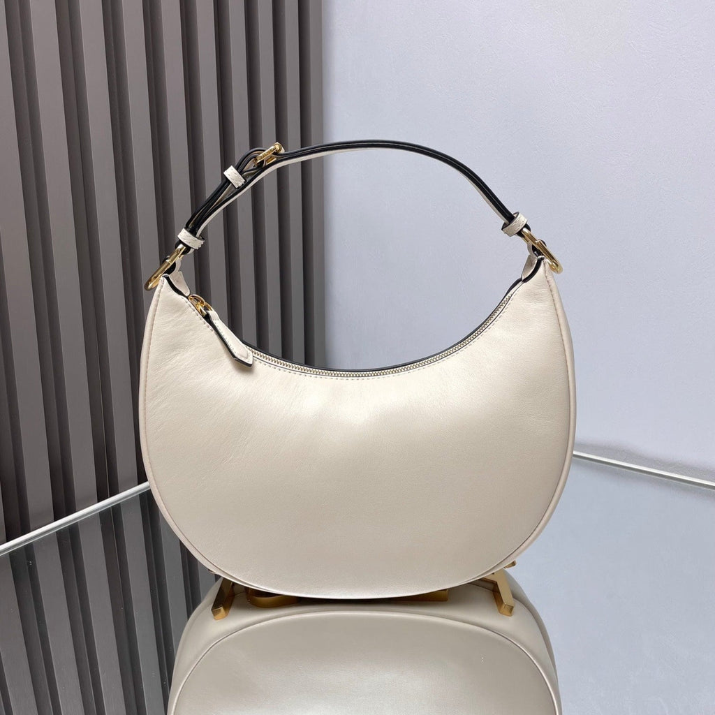 Fendi Fendigraphy Medium 29 in White Smooth Lambskin Gold Hardware Bag