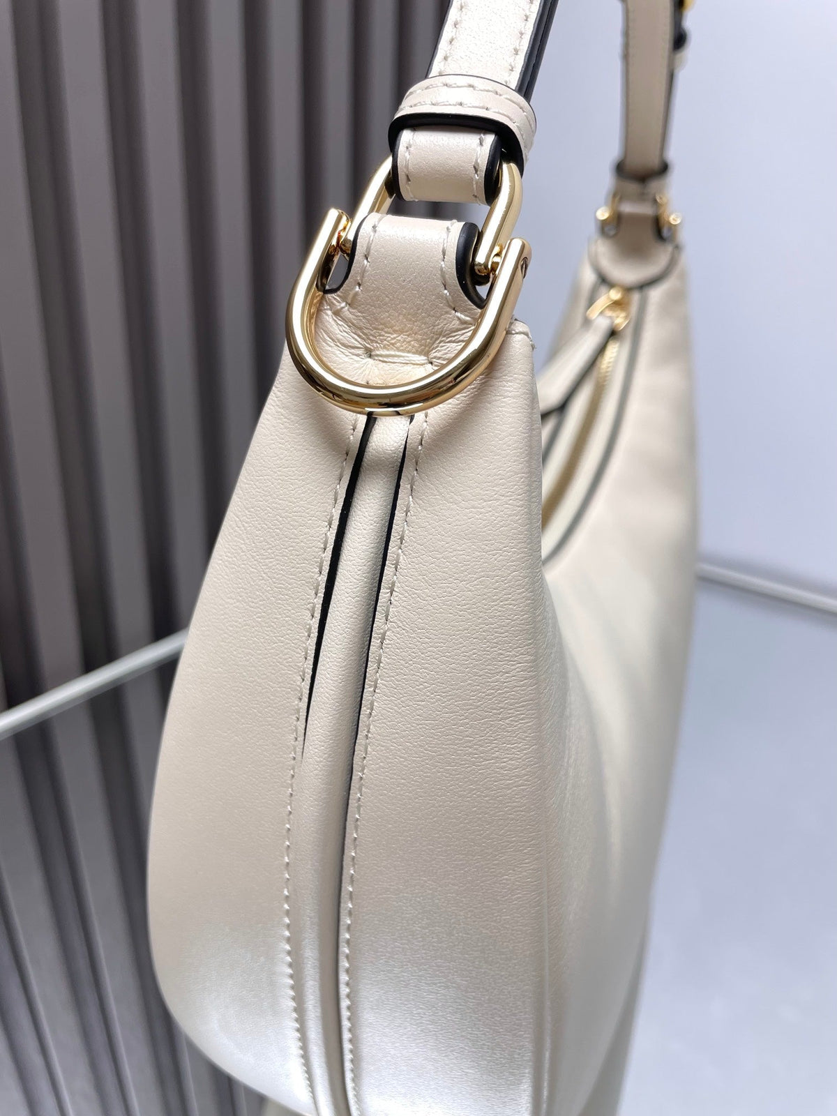 Fendi Fendigraphy Medium 29 in White Smooth Lambskin Gold Hardware Bag